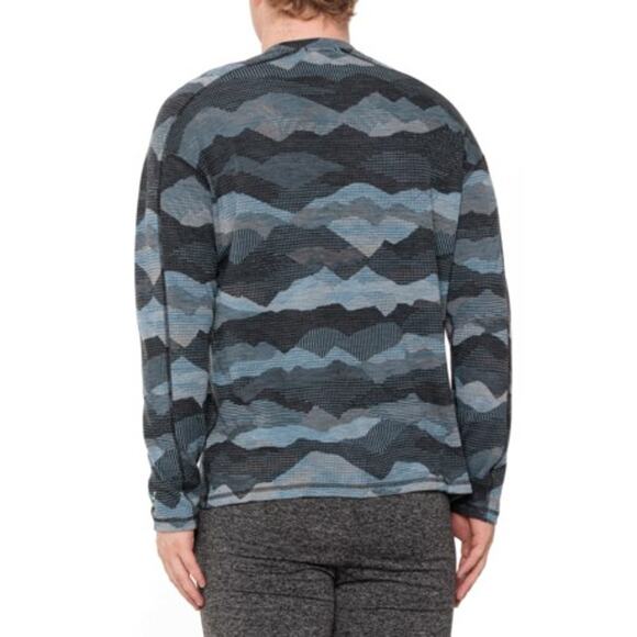 Smartwool Thermal Pattern Base Layer Top Long Sleeve Men's Large Mist Blue Mount - Picture 3 of 3